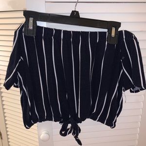 Off the shoulder cropped shirt